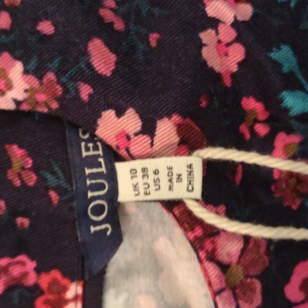 Joules pink and blue floral dress size 6 ruffle bottom - Picture 4 of 5